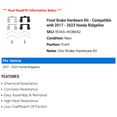 thumbnail image 2 of Front Brake Hardware Kit - Compatible with 2017 - 2023 Honda Ridgeline 2018 2019 2020 2021 2022, 2 of 2