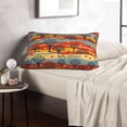 thumbnail image 6 of Rateoe Vibrant Autumn Forest Hues Pattern Pillow Covers with Invisible Zipper(Pillows are not Included) Standard Pillowcases-14"x20", 6 of 6