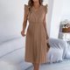 thumbnail image 5 of Vestido de Verano Casual de Mujer con Cuello en V Cintura Plegada sin Mangas Medias de Ternera Encaje Vestido de Verano para Mujeres, 5 of 9