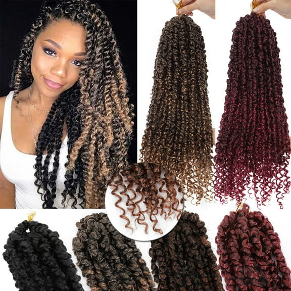 SEGO 18 inch Passion Twist Braiding Hair Water Wave Crochet Hair Passion Twist Crochet Hair Braids Synthetic Crochet Hair Extensions