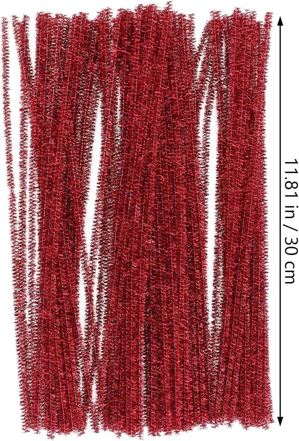 The Crafts Outlet Chenille Stems, Pipe Cleaner, 12-Inch 30-cm, 10-pc, Red