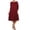 Burgundy, variant on Women's Plus size Jersey Knit A-Line Dress 3/4 Sleeve Casual Midi Dress