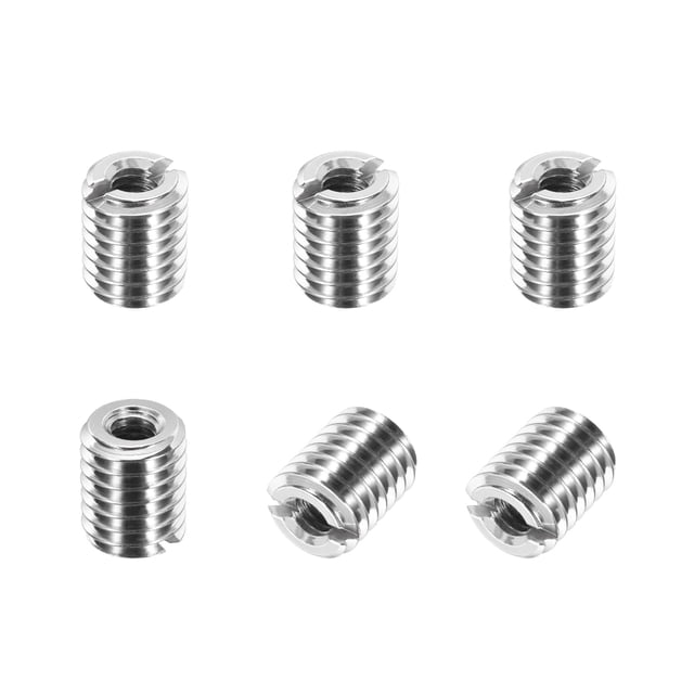 Adaptateurs de Filetage Manchon Réducteur Écrou, 6 Pcs M8x1.25 Mâle à M4x0.7 Femelle Insert de Réparation Vis Réducteur Conversion 303 Acier Inoxydable Attache 10mm
