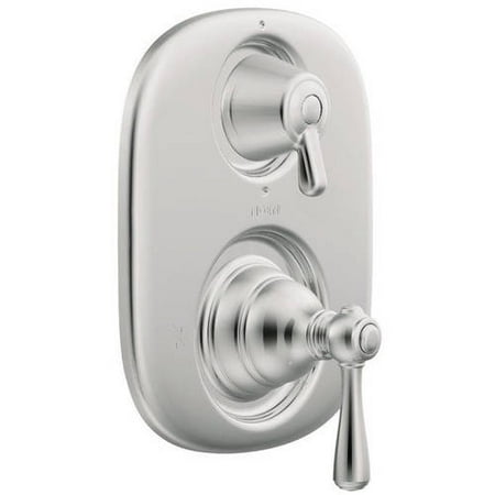 Moen T4111P Double Handle Moentrol Pressure Balanced with Volume Control and Integrated Diverter Valve Trim from the Kingsley Collection (Less Valve), Available in Various Colors