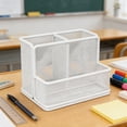 thumbnail image 4 of Vacemry Pen Organizer Large Capacity, Stationery Storage Basket with Staggered Compartments, Metal Iron Desktop Organizer for Study Office HomeSchoolDesk Tabletop Countertop Decor, 4 of 7