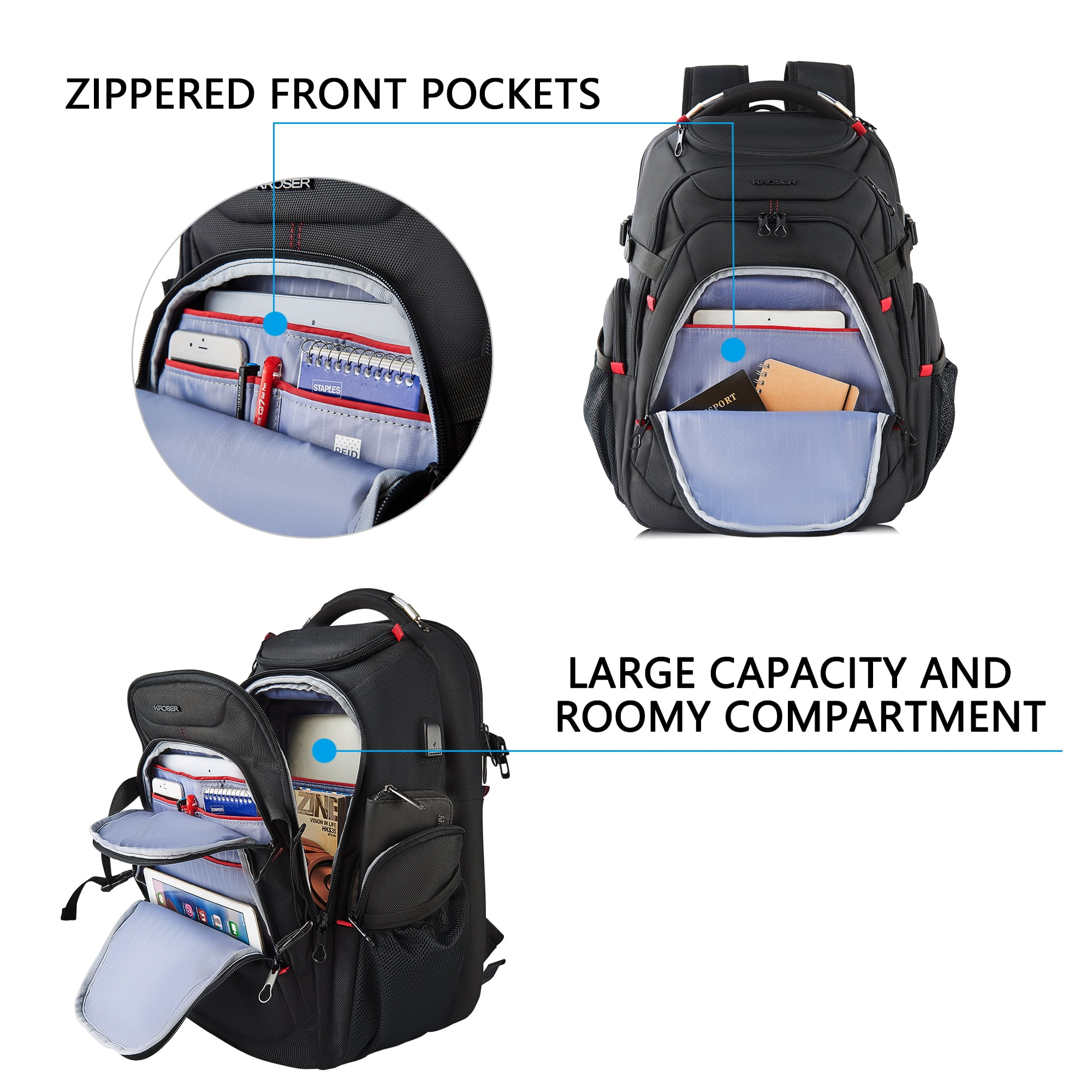 Kroser travel laptop backpack 17.3 inch xl cheap