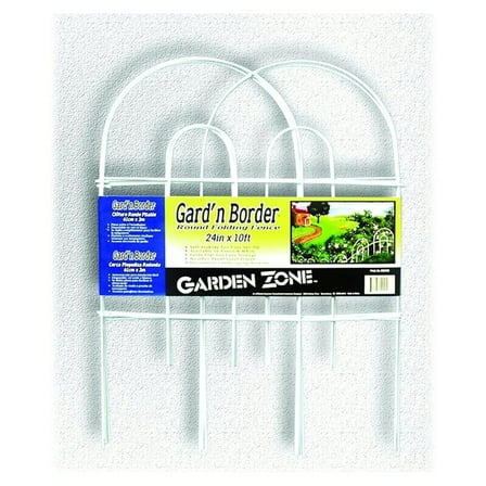 Point Gard'n Border Round Folding Fence, White, 24-Inch x 10-Feet-(52410)