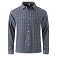thumbnail image 3 of lcziwo Today Prime Sales Long Sleeve Shirts for Men Business Casual Dress Shirts Regular Fit Work T-Shirts Solid Color Button Down Textured Shirts Vacation Tops, 3 of 9