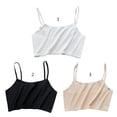 thumbnail image 2 of TONKBEEY Women Girls Ice Silk Crop Top Seamless Bralette Solid Color Wire Free Camis Vest, 2 of 19