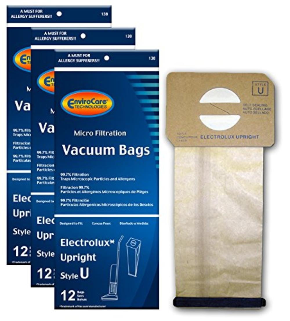 EnviroCare Replacement Vacuum Bags for Electrolux Style U Discovery Uprights 12 Pack
