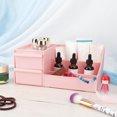 thumbnail image 3 of Organizador de cajones para tocador, caja de cosméticos con estante, elegante almacenamiento de maquillaje rosa, 3 of 8