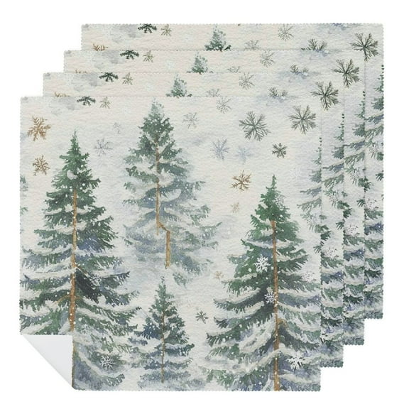 Heduofu Christmas Cloth Napkins, Christmas Pine Tree Dinner Decoration Washable Napkins 2 PCS