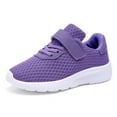 thumbnail image 6 of Mesh Sneakers for Girls Comfy Lightweight Orthopedic Shoes Thick Soft Sole Cushioning Walking Running Shoes Hook and Loop Breathable Athletic Shoes Purple 13 Little Kid, 6 of 6
