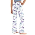 thumbnail image 4 of Odeerbi 2-13 Years Kids Girls Wide Leg Yoga Pants Butterfly Print Workout Dance Athletic Sports Pants Cute Elasticity High Waist Straight Leg Pants, 4 of 9