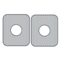 2024 TOP! Silicone Sink Mat, 2 Pack Protectors for Kitchen with Center Drain, Folding Non-Slip Heat Mat