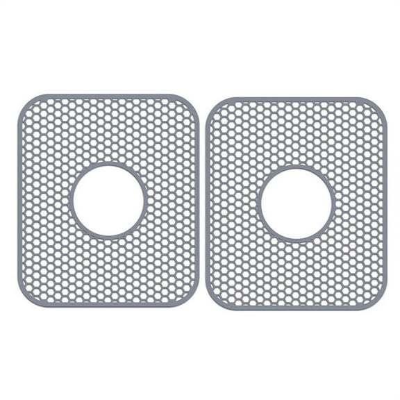 Foldable Silicone 11.61 in x 13.58 in Sink Mat, 2-Piece