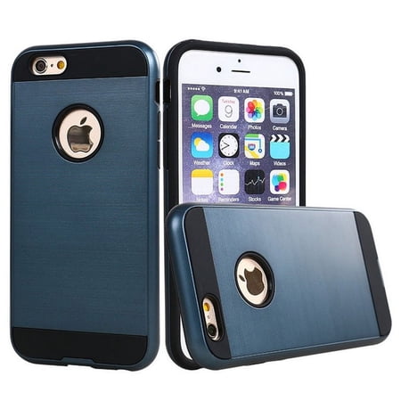 iPhone 6 Phone Case, 2-Piece Style Hybrid Shockproof Hard Case Cover with Hybird Shockproof- Blue