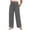 *Dark Gray, variant on Women's Vertical Stripe Paper Bag Waist Pants , Summer High Waisted Wide Leg Trousers For Women , Ladies' Drawstring Palazzo Pants with Pockets,Black,S-2XL