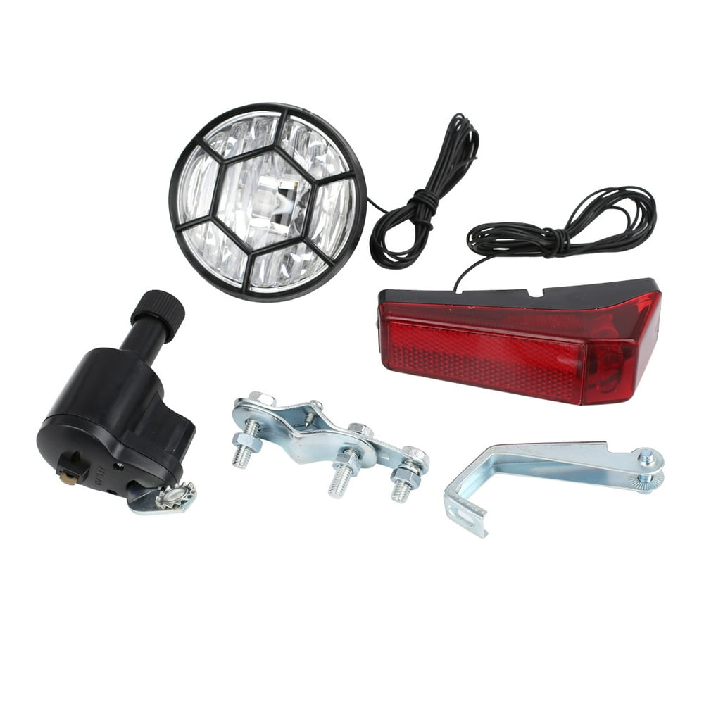 Universal Bicycle Bike Friction Generator Dynamo Headlight Tail Light Kit