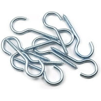 10PCS 2.2" Eye Screw Self-Tapping Screws Blue Zinc Plated Screw-in Ceiling Hooks Hanging Hooks Mug Hooks Plant Hooks Open End Eye Bolt Hooks for Home, Office and Workplace