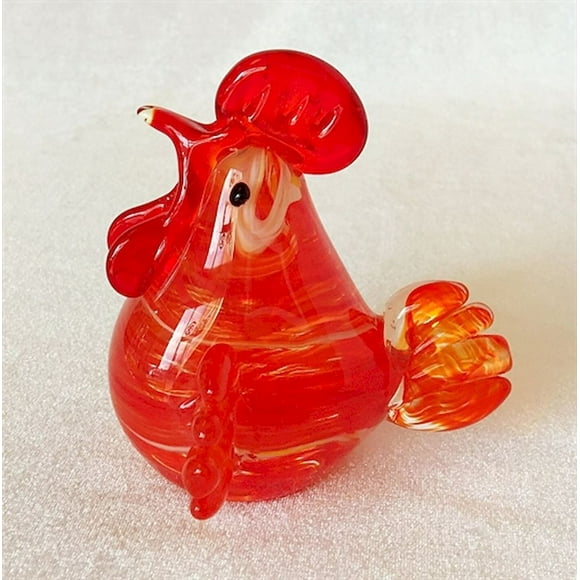 Red Rooster Glass Figurine