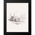 thumbnail image 2 of Seven Trees Design 12x14 Black Modern Framed Museum Art Print Titled - Reindeer Chilling, 2 of 5