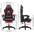 thumbnail image 2 of HOFFREE Gaming Chair with LED RGB Lights with Massage and Footrest Ergonomic Computer Chair High Back Video Game Chair with Adjustable Lumbar Support Linkage Armrest Red and Black, 2 of 7
