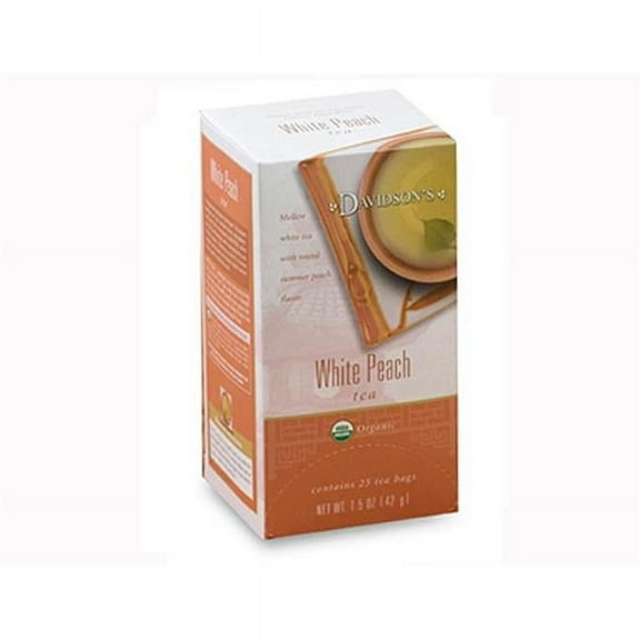 Davidson Organic Tea  White Peach Tea- Box of 25 Tea Bags
