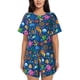 thumbnail image 1 of Fotbe Sea Fish Conjunto de Pijama Estampado para Mujer, 2 Piezas, Ropa de Dormir con Camiseta de Manga Corta y Shorts Suaves-Large, 1 of 6