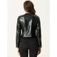thumbnail image 3 of Chaqueta Corta de Cuero Sintético para Mujer Chaqueta de PU Moto Biker Jackets Negro L, 3 of 6