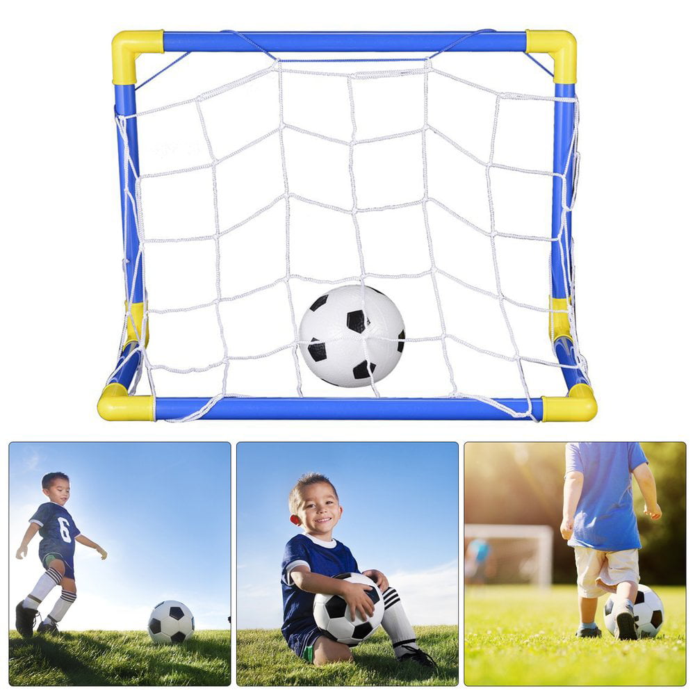 Folding Mini Football Soccer Goal Post Net Set with Pump Kids Sport Toy RS 