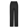 thumbnail image 6 of XFLWAM Women's Linen Pants Casual Drawstring Elastic High Waisted Palazzo Pants Casual Loose Wide Leg Trousers with Pockets, 6 of 9