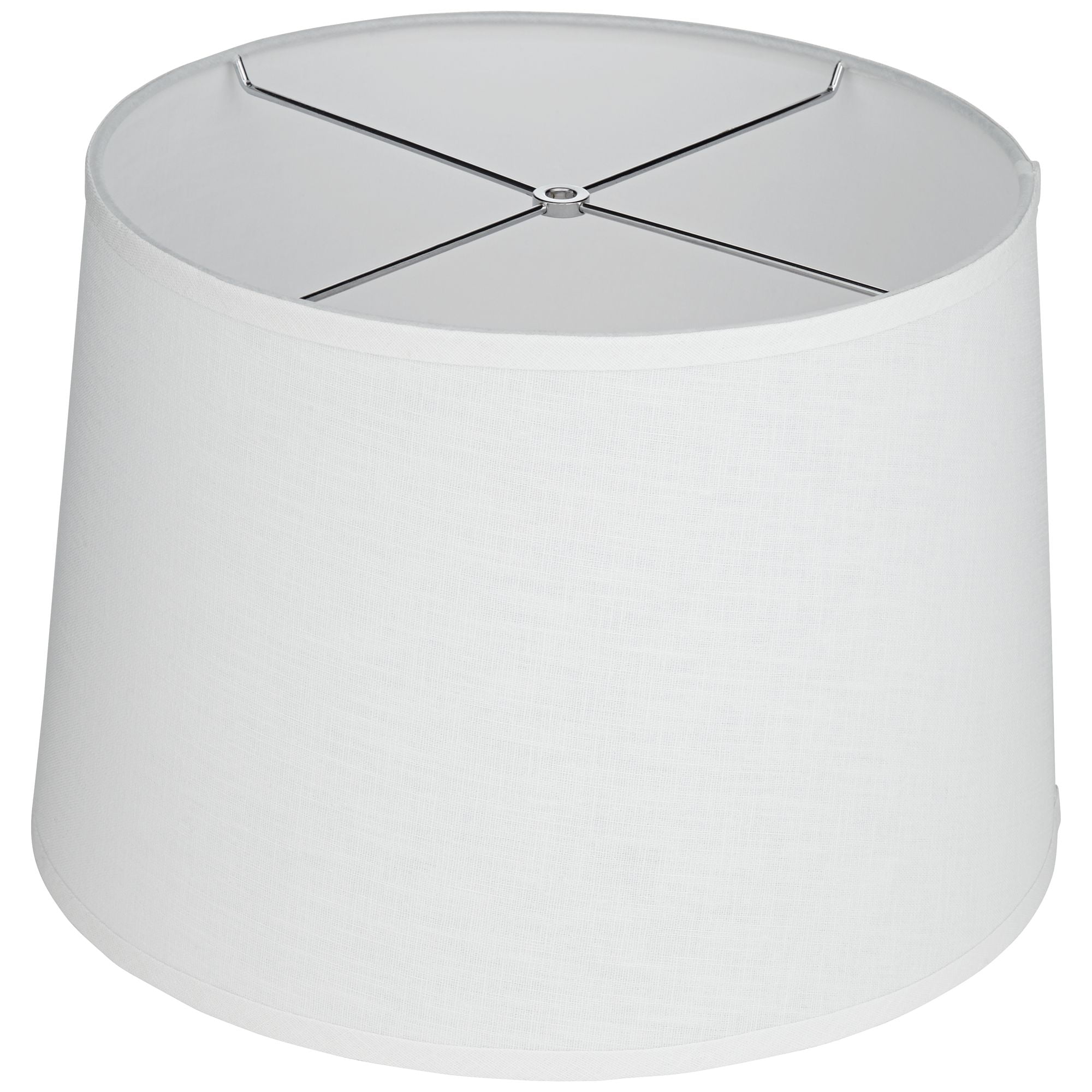 Springcrest Collection Hardback Tapered Drum Lamp Shade White Medium 14" Top x 16" Bottom x 11" High Spider with Replacement Harp and Finial Fitting