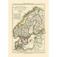 thumbnail image 2 of Santini 14x18 Black Ornate Wood Framed with Double Matting Museum Art Print Titled - Denmark - Norway - Sweden - Santini 1794, 2 of 4