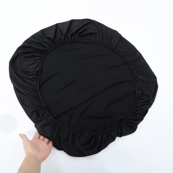 CATIEBYE Black Polyester Tablecloth for Card Tables and Outdoor Picnic, Water-Resistant Table Cover, 1 Piece for Adults