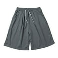 thumbnail image 4 of Cargo Shorts for Men Summer Fashion Trend Casual Comfortable Solid Mesh Beach Bottom Shorts Grey, 4 of 7