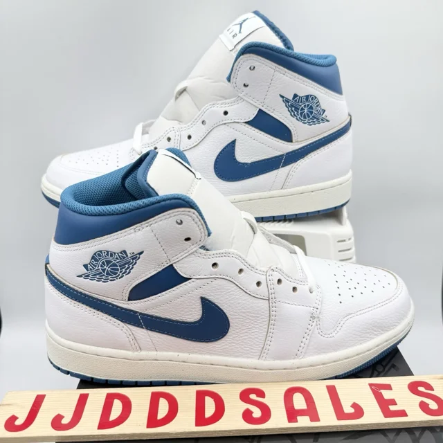 N I-K-E A i r-Jor-dan 1 Mid SE Industrial Blue White Shoes FN5215-141 Men's Sz 10 NEW