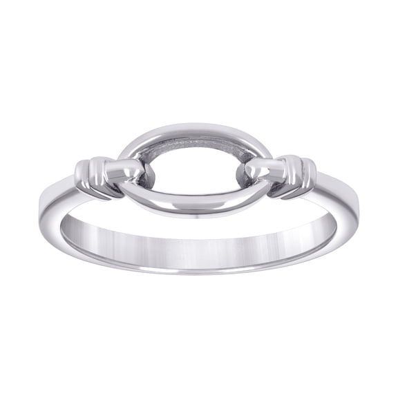 925 Sterling Silver Womens Knotted Hollow Oval Fashion Ring 7mm Wide Size 6 Ring for Women