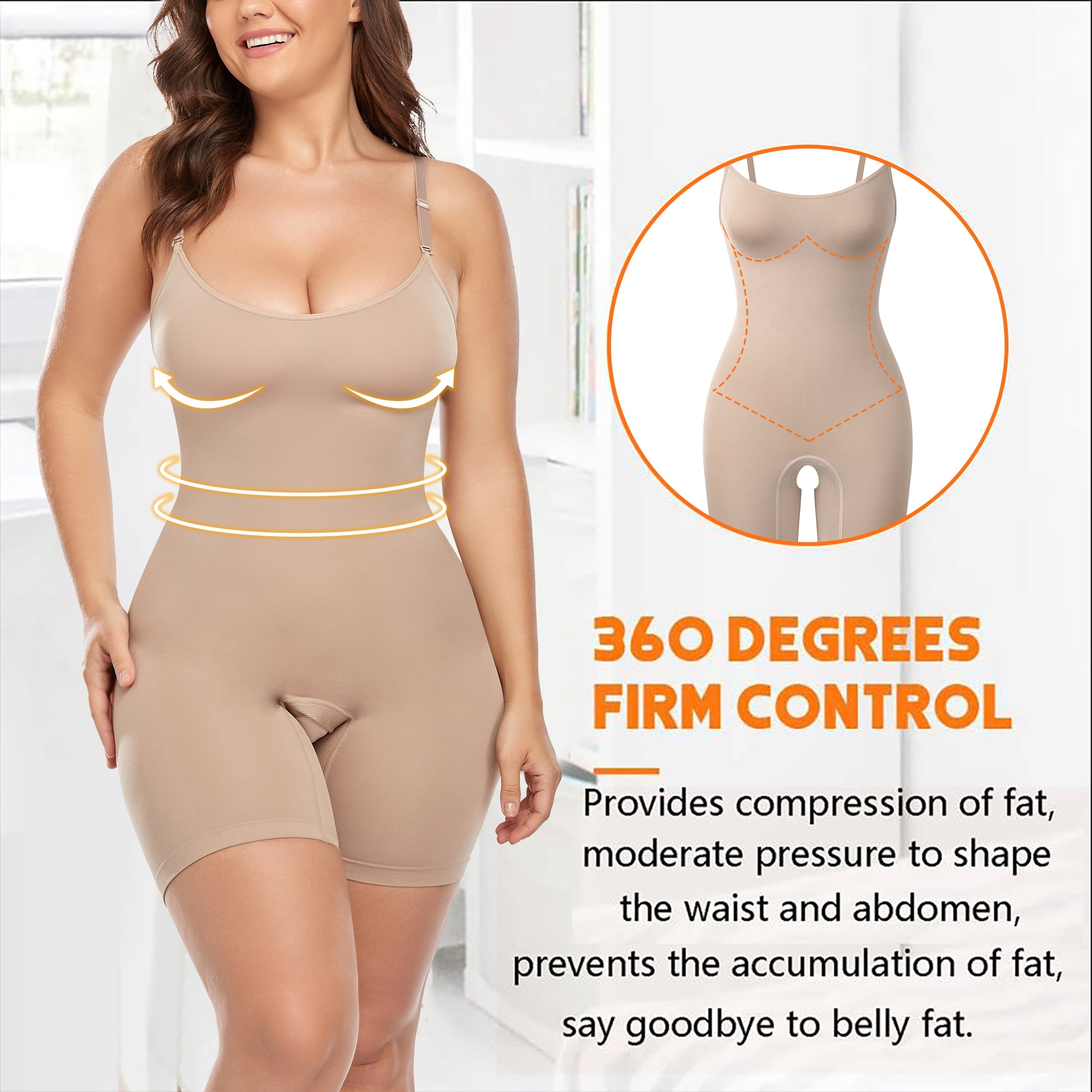 COMFREE Waist Trainer Corset Shapewear for Women Tummy Control Fajas  Colombianas Body Shaper Open Bust Bodysuit Slimming Underwear 