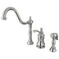 thumbnail image 2 of Kingston Brass Templeton Single Handle Widespread Kitchen Faucet with Brass Sprayer, 2 of 4