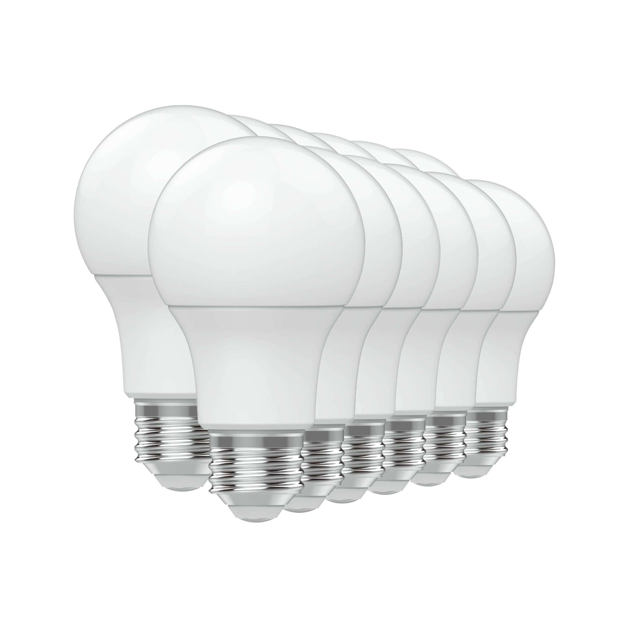 Great Value A19 LED Light Bulbs, Daylight, 60 Watt Equivalent, General Purpose, Medium Base, 9 Year, 12 Pack