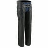 Milwaukee Leather ML1187 Ladies Black Leather Chaps with Reflective Tribal Embroidery 3X-Small