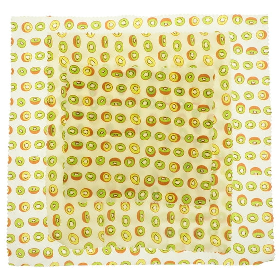 BESTYASH 3-Pack Cotton Beeswax Food Wraps Reusable Sandwich and Bowl Storage Wraps