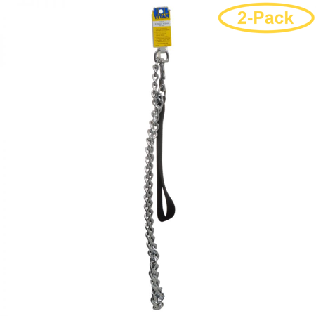 Titan Chain - Titan Chain Lead with Nylon Handle - Black X-Heavy Chain - 48 Long - Pack of 2