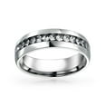 thumbnail image 2 of Bling Jewelry Womens Mens Stainless Steel Crystal Eternity Band Ring Unisex Silver Toned, 2 of 5