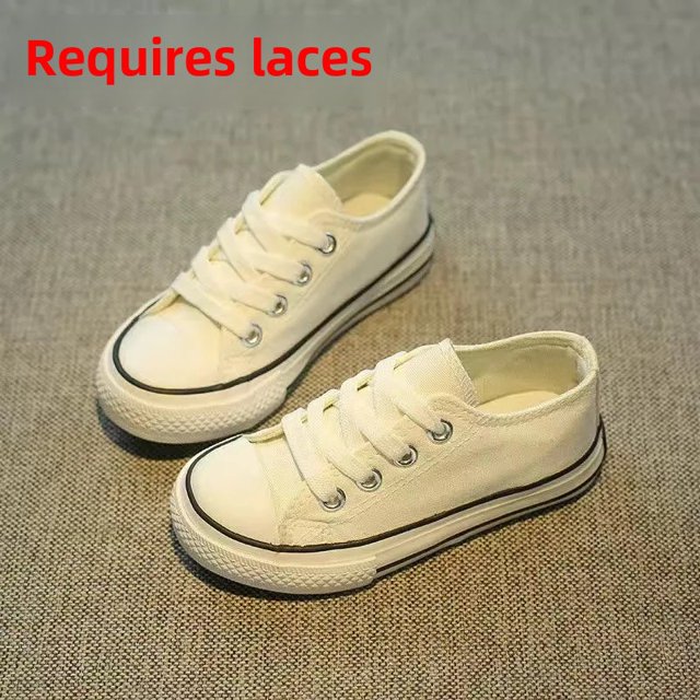 Zapatos Canva para niños, zapatos informales de moda con parte inferior plana para otoño, estilo coreano, versátiles, de pizarra blanca, para niños y niñas