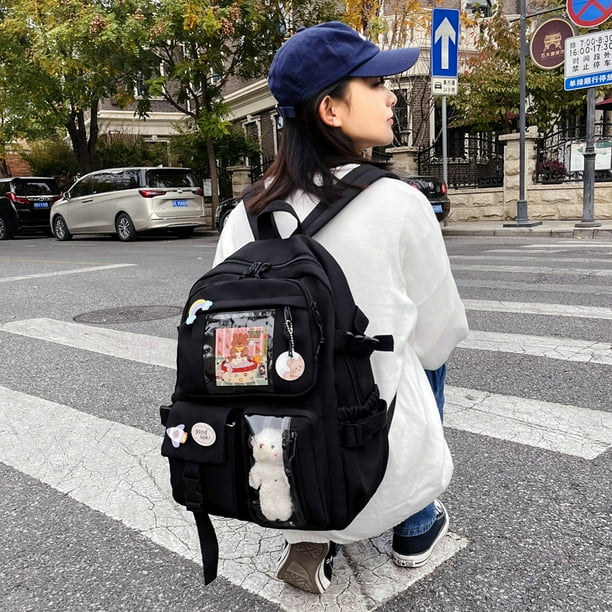 Mochilas negras para mujer de moda sale