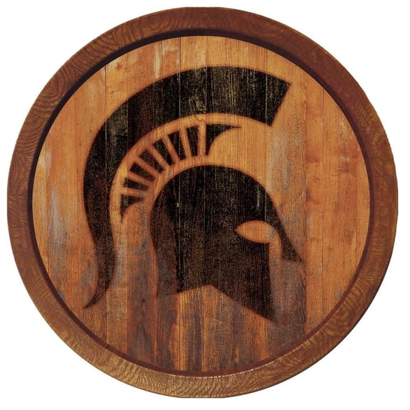 Michigan State Spartans 21'' x 21'' Faux Barrel Top Sign