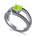 thumbnail image 2 of 2.50 Carat Round Cut Peridot & Black Onyx Gemstone Stunning Proposal Ring for Women Solid 14K White Gold Size 9 by Diamond-Capitals, 2 of 8