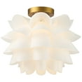 thumbnail image 2 of Possini Euro Design Modern Ceiling Light Semi Flush Mount Fixture White Flower Gold Metal 15 3/4" Wide Living Room Bedroom Kitchen, 2 of 7